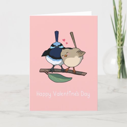 Cute Fairy_Wren Valentines Card Kawaii Style