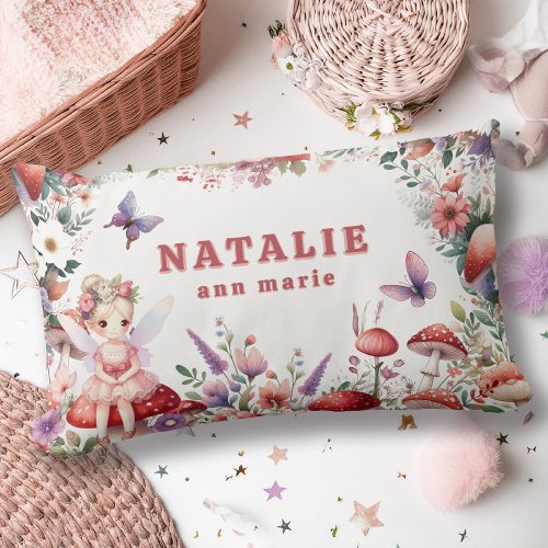 Cute Fairycore Baby Girl Personalized Name Lumbar Pillow