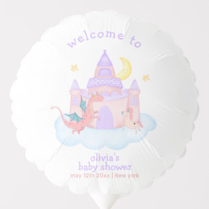 Cute Fairytale Dragon Unicorn Baby Shower Welcome  Balloon