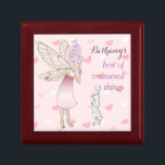 Cute Fairytale Fairy and Bunny Girl's Gift Box<br><div class="desc">Personalised keepsake box with cute fairy tale art of a fairy and bunny keeping your secrets.</div>