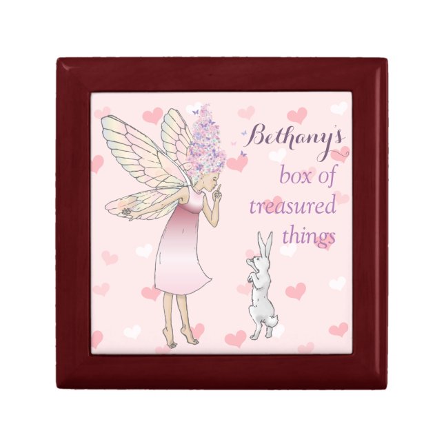 Cute Fairytale Fairy and Bunny Girl's Gift Box (Front)