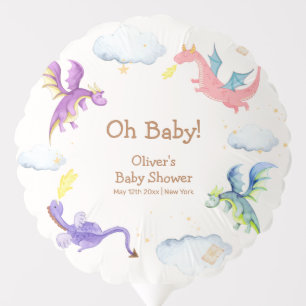 Cute Fairytale Magic Dragon Baby Shower Balloon