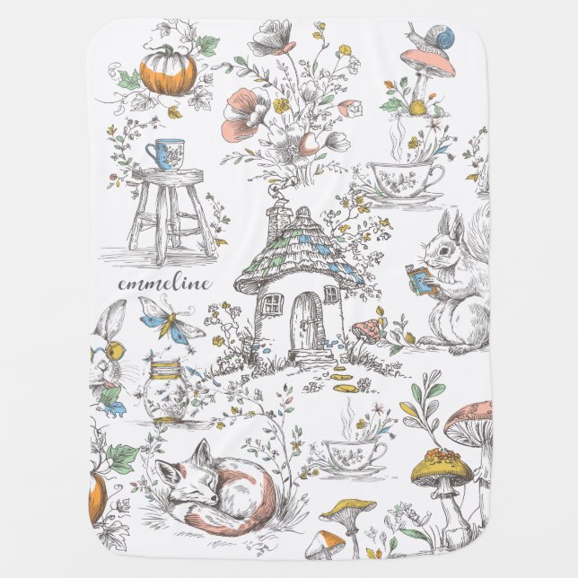 Cute Fairytale Nursery Baby Blanket (Front)