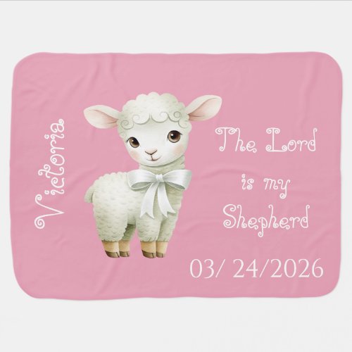 Cute Faith Lamb Foral Balloon Shepherd Baby Blanket