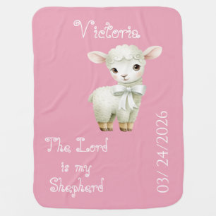 Cute Faith Lamb Foral Balloon Shepherd Baby Blanket