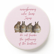 Cute Faith Pink Dot Brown Bunnies Cuddling