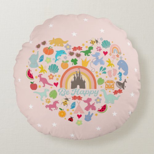 Cute Faitytale Dream Castle Fantasy Bbaby Round Pillow