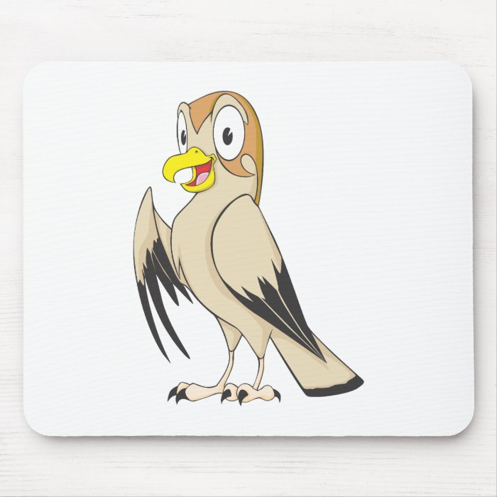 Cute Falcon Bird Brown Cartoon Shirt Mouse Pads