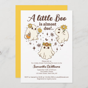Cute Fall A Little Boo Is Almost Due Baby Shower Invitation