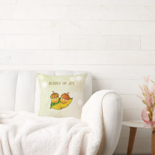 Cute Fall Acorn Bundle of Joy Twin Baby Shower Throw Pillow