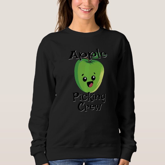 Cute Fall Autumn Orchard Matching Family Apple Pic Sweatshirt (Front)