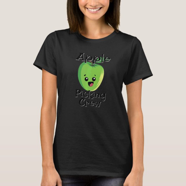 Cute Fall Autumn Orchard Matching Family Apple Pic T-Shirt (Front)