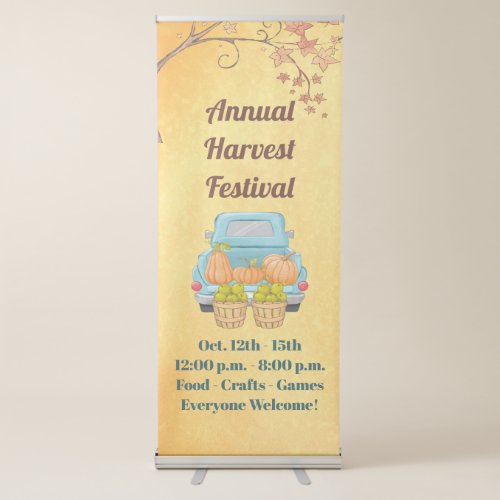 Cute Fall Autumn Pumpkin Harvest Festival Banner