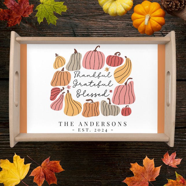 Cute Fall Autumn Pumpkin Personalized Serving Tray (Creator Uploaded)