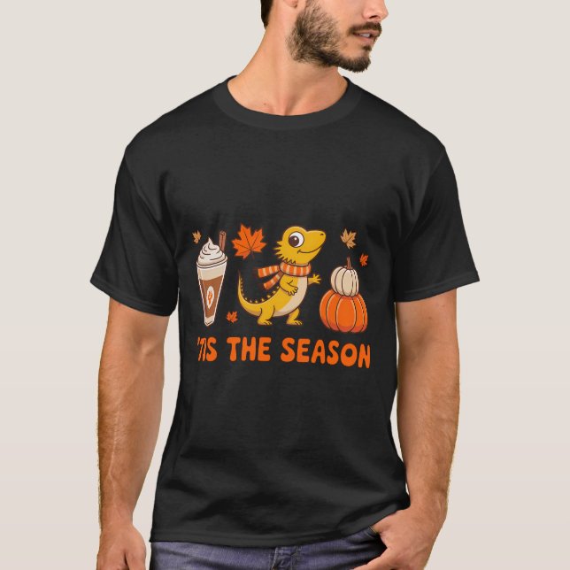 Cute Fall Bearded Dragon T-Shirt (Front)