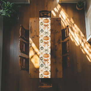 Cute Fall Bow Pattern Laminated Placemat Short Table Runner