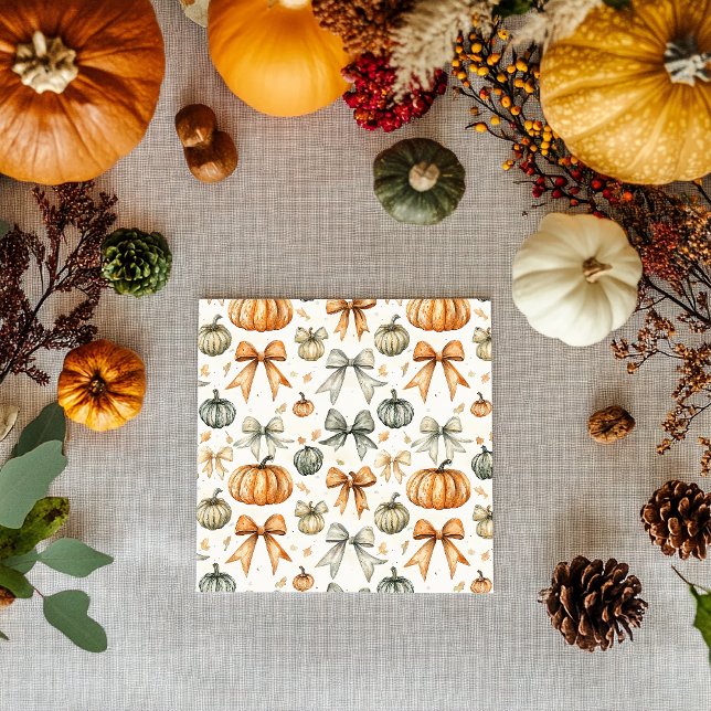 Cute Fall Bow Pattern Napkins (Creator Uploaded)