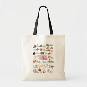 Cute Fall Canvas Tote   Fall Bucket List  Bag