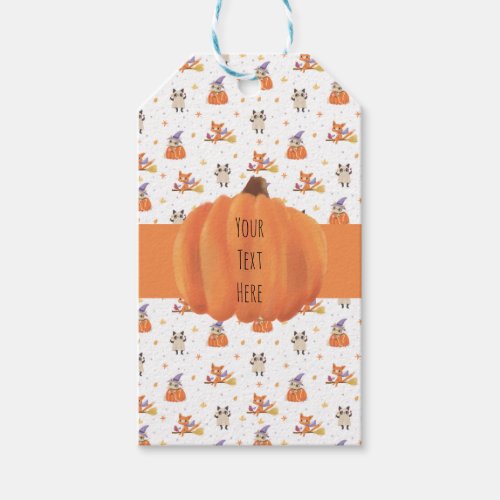 Cute fall colors halloween  gift tags