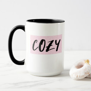 Cute Fall Cozy Pink and Black Autumn Coffee  Mug