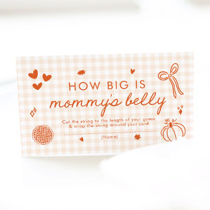 Cute Fall Cutie Pie How Big is Mommy's Belly Game Enclosure Card