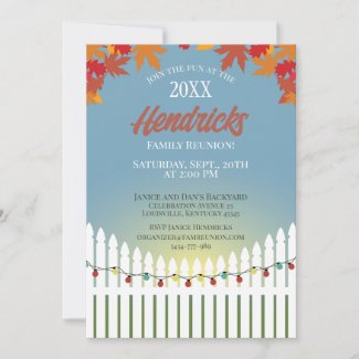 Cute Fall Family Reunion picket fence decorated