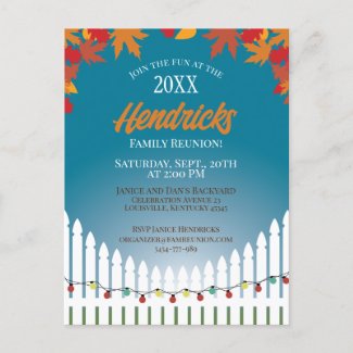 Cute Fall Family Reunion picket fence decorated
