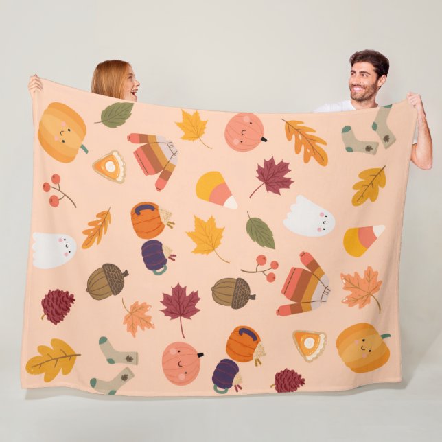Cute Fall Fleece Blanket (In Situ)