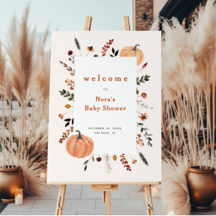 Cute Fall Floral Frame Pumpkin Welcome Foam Board