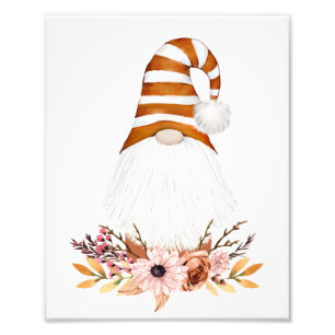 Cute Fall Florals and Gnome Wall Art