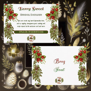 Cute Fall Foliage Autumn Berry Sweet Bridal Shower Enclosure Card