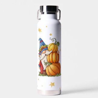 Cute Fall Gnome & Stacked Pumpkins Coffee Water Bottle