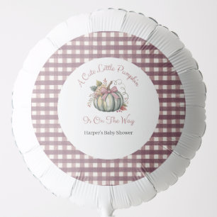 Cute Fall Green & Plum Pumpkin Themed Baby Shower Balloon