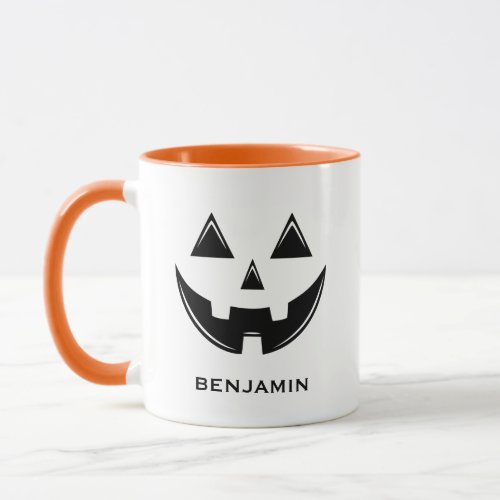 Cute Fall Halloween Jack o Lantern Pumkin face Mug