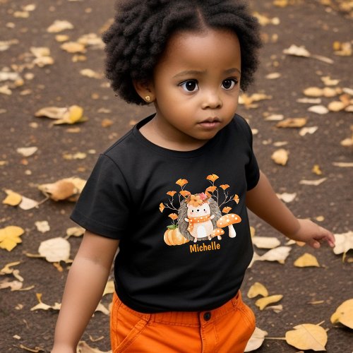 Cute Fall Hedgehog Toddler T_shirt