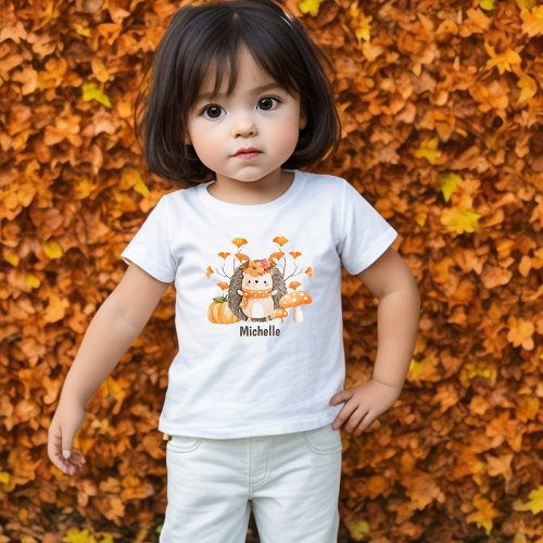 Cute Fall Hedgehog Toddler T_shirt