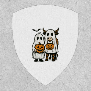 Cute Fall Highland Cow Ghost Halloween 2 Patch