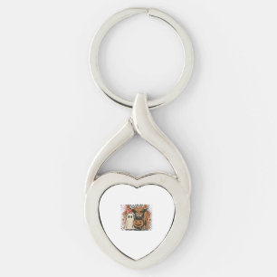 Cute Fall Highland Cow Ghost Halloween Keychain