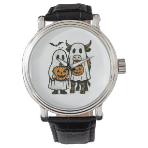 Cute Fall Highland Cow Ghost Halloween Watch