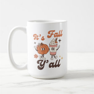 Cute Fall –  It’s Fall Y’all Kawaii Pumpkin & PSL  Coffee Mug