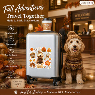 Cute Fall Labradoodle Autumn Cut Vinyl Sticker