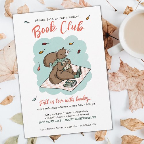 Cute Fall Ladies Book Club Invitation