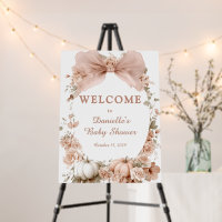 Cute Fall Little Pumpkin Baby Shower Sign