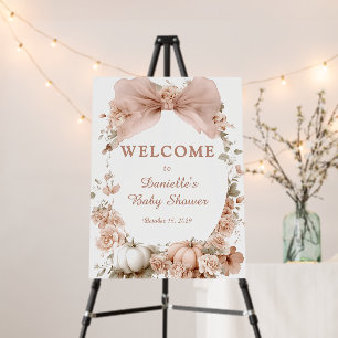 Cute Fall Little Pumpkin Baby Shower Sign