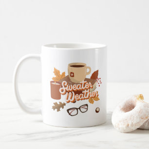 Cute Fall Look Sweater Weather Warmth Illustration Coffee Mug