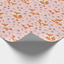 Cute Fall Mama and baby fox on light pink