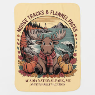 Cute Fall Moose Baby Blanket Acadia Family Trip