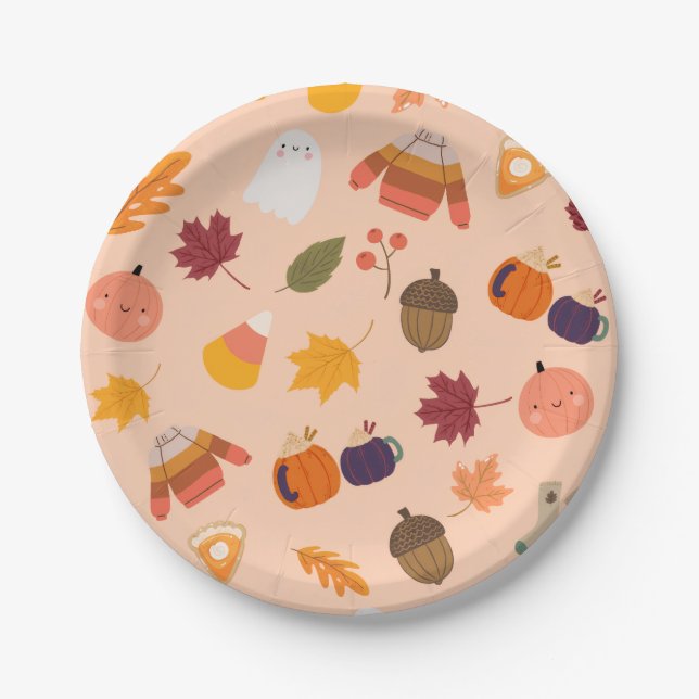 Cute Fall Paper Plates (Front)