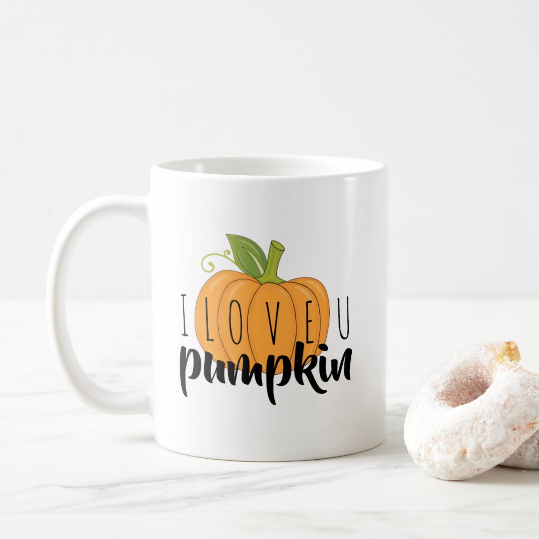 Cute Fall Pumpkin I Love You Saying Coffee Mug | Zazzle