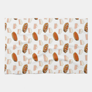 Cute Fall Pumpkin Pies Pattern Happy Thanksgiving  Kitchen Towel